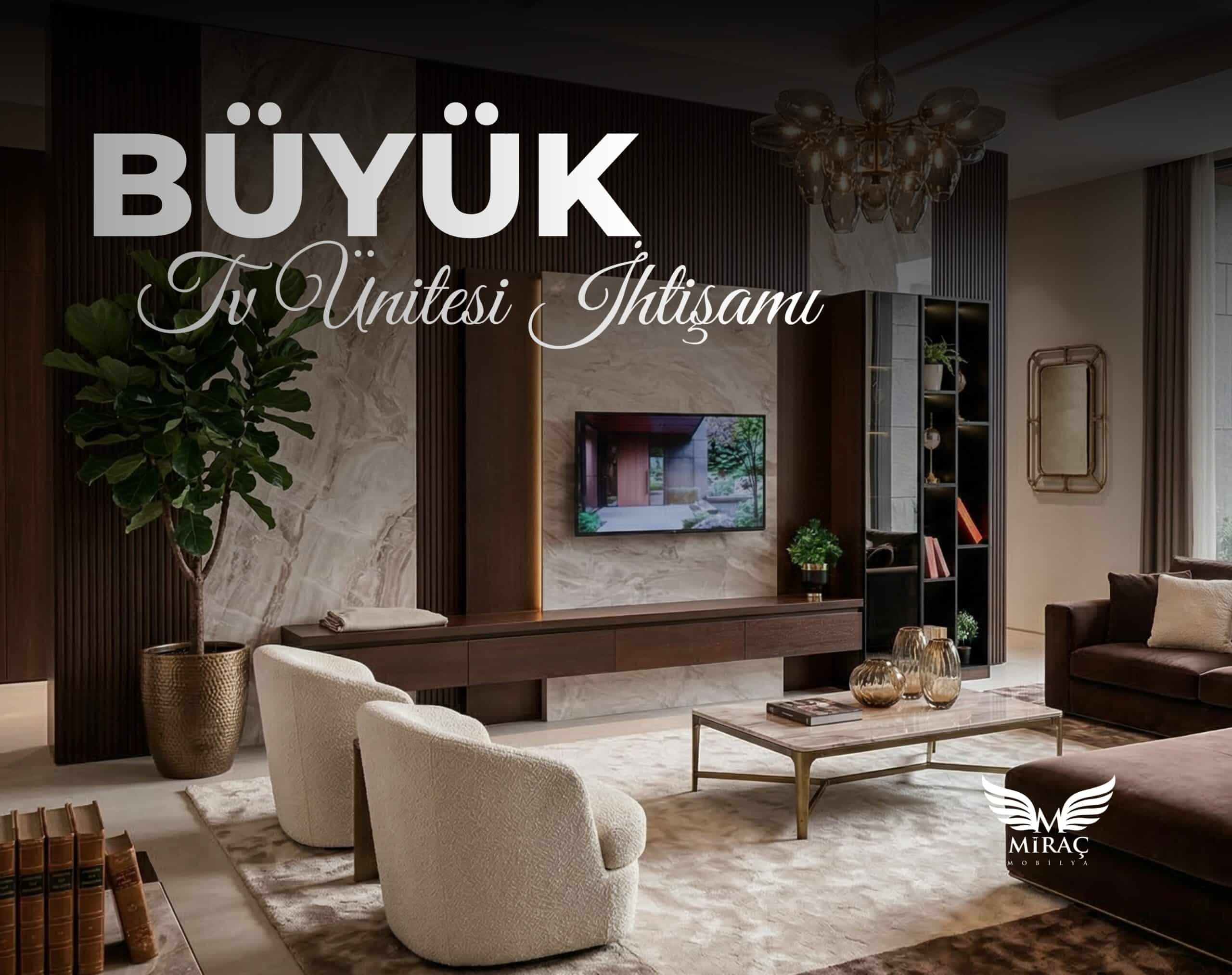 büyük tv ünitesi ihtişamı